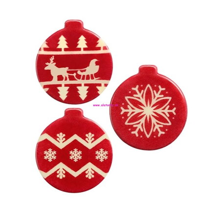 Čokoládová dekorácia - Christmas baubles set 18ks